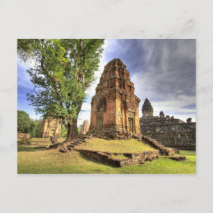 Cambodia, Angkor Wat. View of Bakong Temple. Postcard