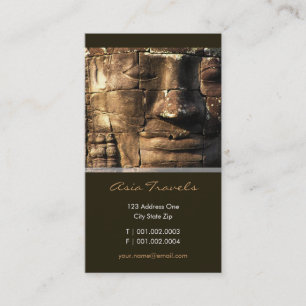 Cambodia Bayon Temple Custom Photo Business Card