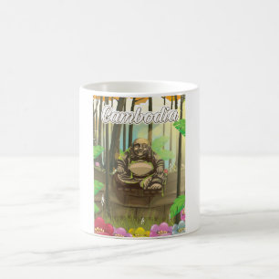 Cambodia Buddah vintage travel poster Coffee Mug