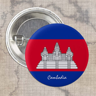 Cambodia button, patriotic Cambodian Flag fashion 3 Cm Round Badge