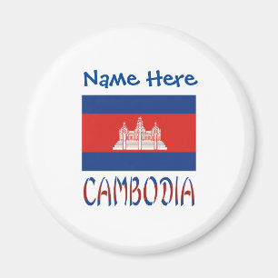Cambodia Cambodian Flag Blue Personalised  Magnet