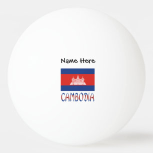 Cambodia Cambodian Flag Personalised Name Ping Pong Ball