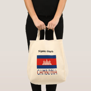 Cambodia Cambodian Flag Personalised  Tote Bag