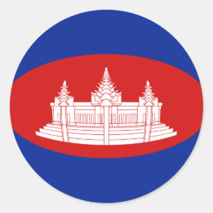 Cambodia Fisheye Flag Sticker