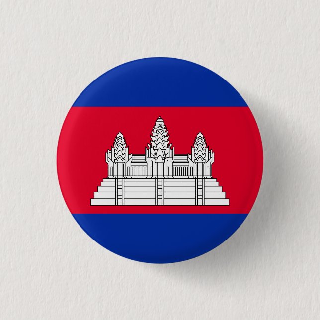 Cambodia Flag 3 Cm Round Badge (Front)