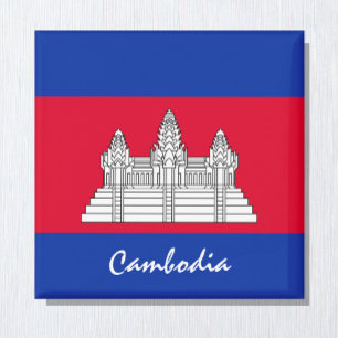 Cambodia flag & Asia holiday/sports fans Magnet
