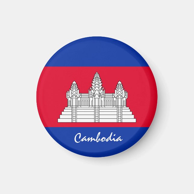 Cambodia flag & Asia - travel/sports fans Magnet (Front)