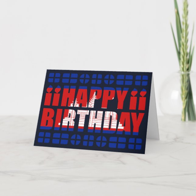 Cambodia Flag Birthday Card (Front)