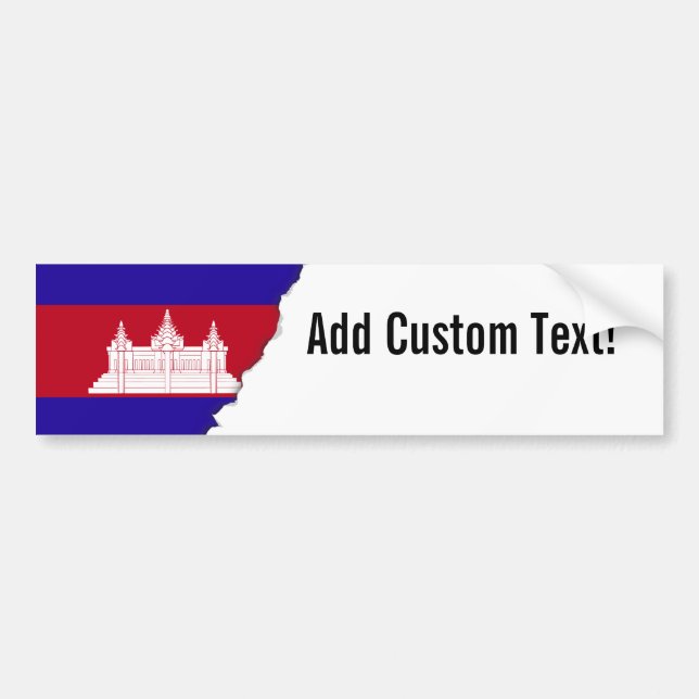 Cambodia Flag Bumper Sticker (Front)