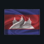 Cambodia Flag Button<br><div class="desc">Button with the flag of Cambodia in wavy fabric style design. This design features the Cambodian flag colours and design with a beautiful waving material textured effect. This flag design is a great way to show you are proud to be from Cambodia.</div>