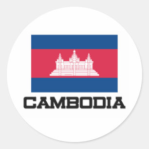 Cambodia Flag Classic Round Sticker