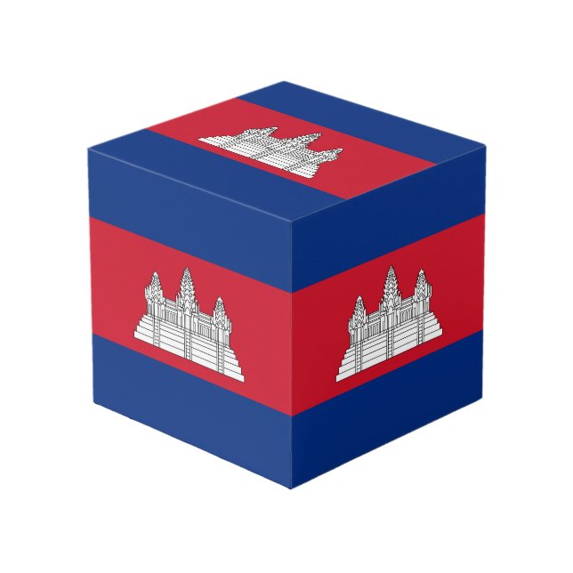Cambodia flag cube (Front Angled)