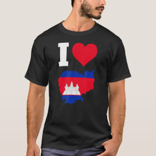 Cambodia Flag for Cambodia I Love Cambodia T-Shirt