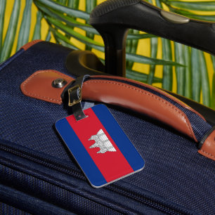 Cambodia flag luggage tag
