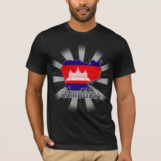 Cambodia Flag Map 2.0 T-Shirt (Front)