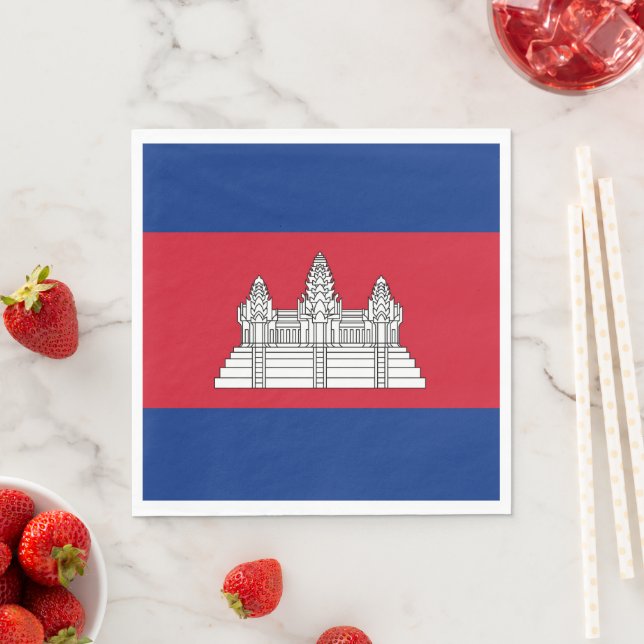 Cambodia flag napkin (Insitu)