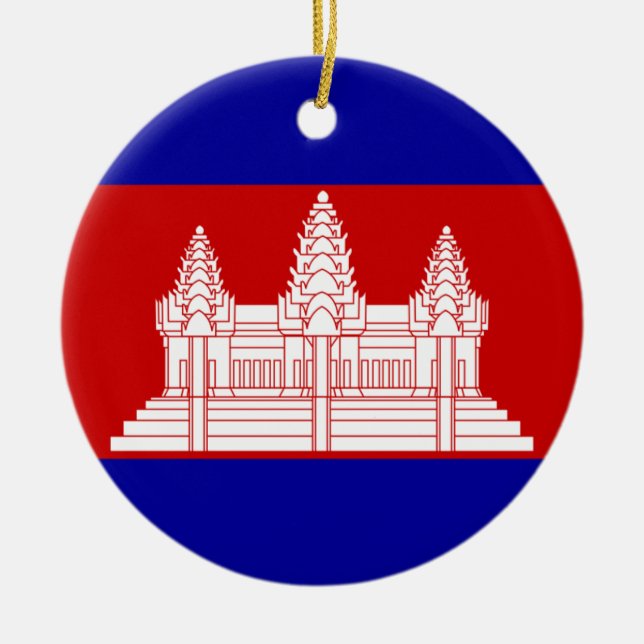 Cambodia Flag Ornament (Front)