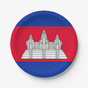 Cambodia Flag Paper Plate