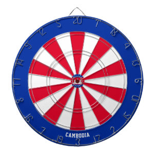 Cambodia Flag Patriot's Bullseye Dartboard