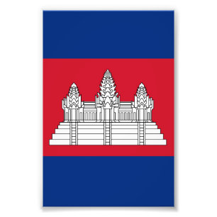 Cambodia flag photo print