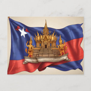 cambodia flag postcard