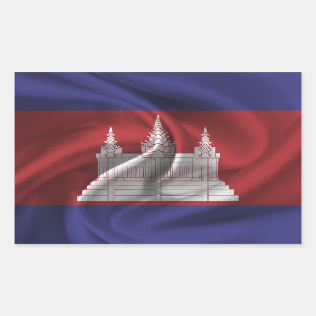 Cambodia Flag Rectangular Sticker (Front)