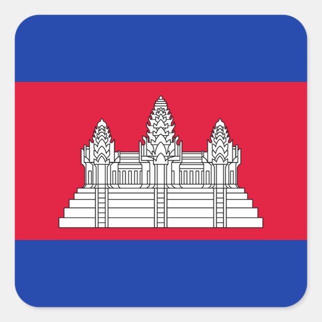 Cambodia Flag Square Sticker (Front)