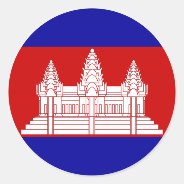Cambodia Flag Sticker (Front)