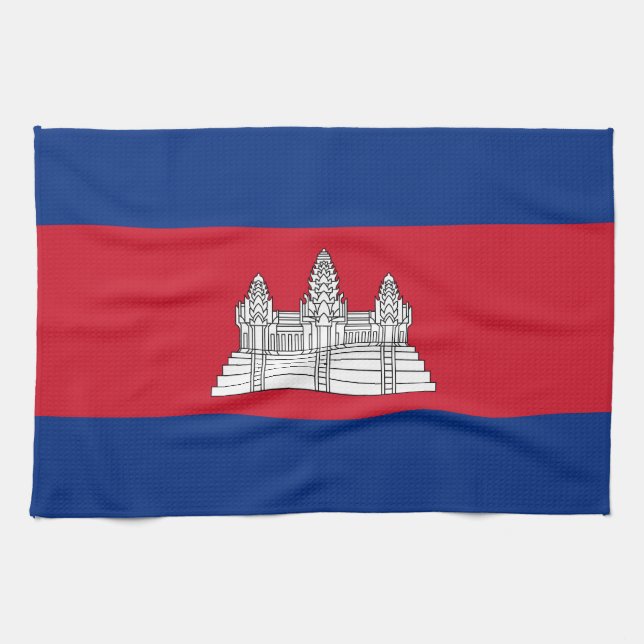 Cambodia flag tea towel (Horizontal)