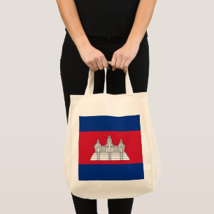 Cambodia flag tote bag