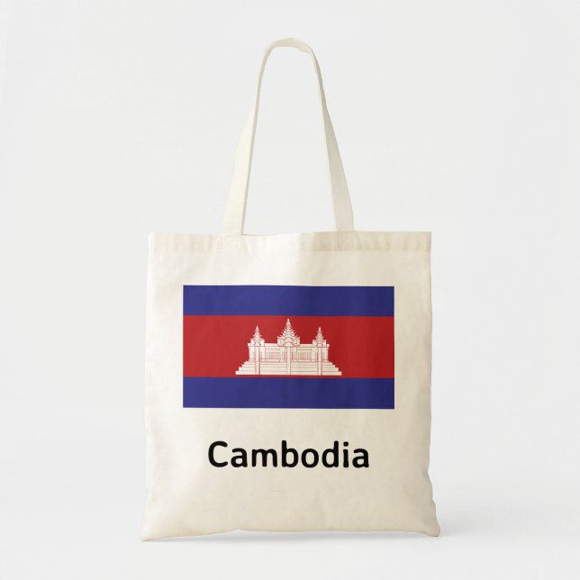Cambodia Flag Tote Bag (Front)