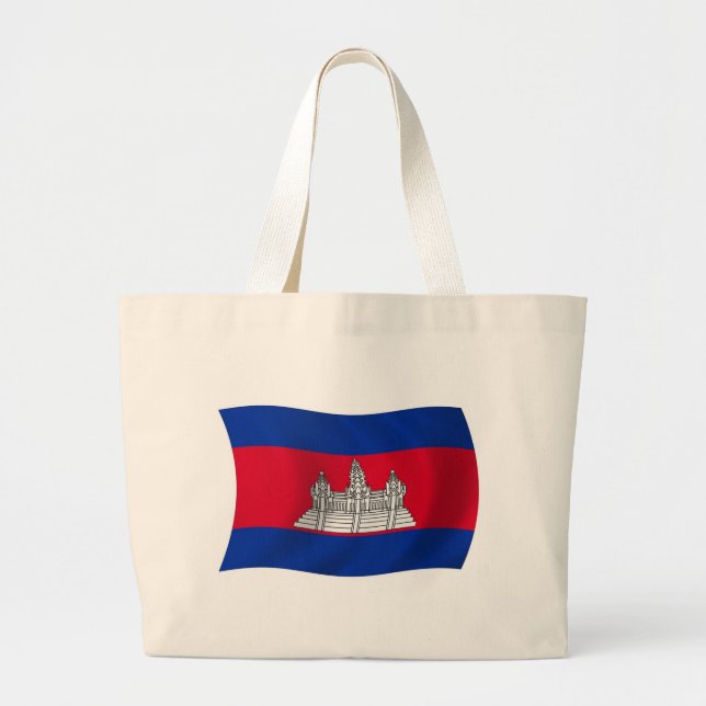 Cambodia Flag Tote Bag (Front)