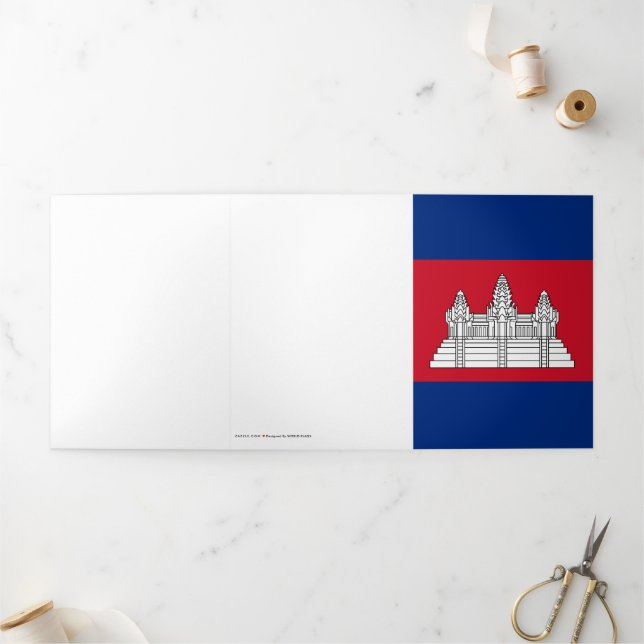 Cambodia flag Tri-Fold card (Outside)