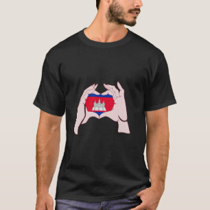 Cambodia Hand Heart Love Cambodian Pride Cambodian T-Shirt