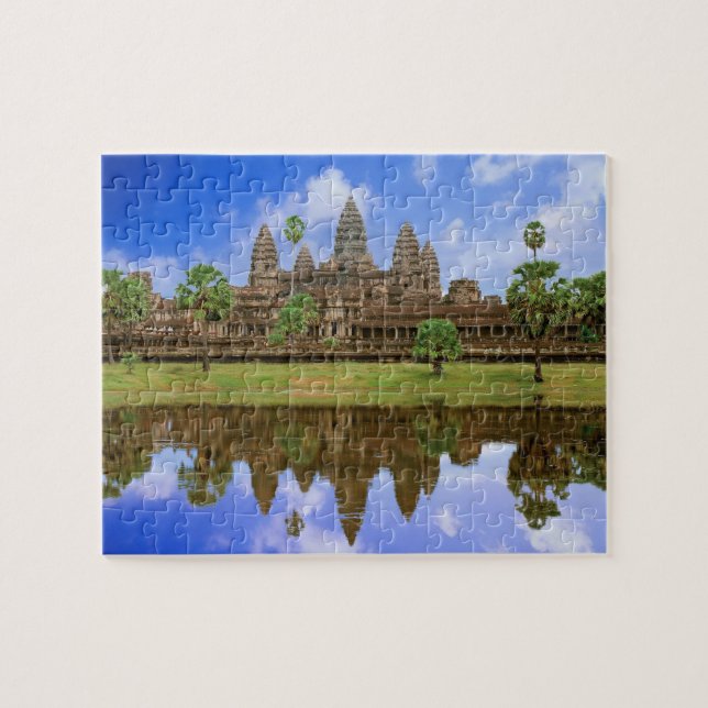 Cambodia, Kampuchea, Angkor Wat temple. Jigsaw Puzzle (Horizontal)