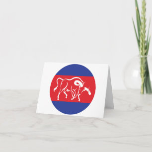 Cambodia Kouprey Cambodian National Animal Flag Card