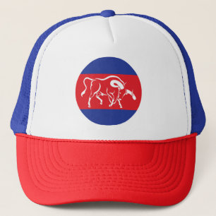 Cambodia Kouprey Cambodian National Animal Flag Trucker Hat