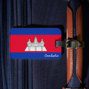 Cambodia Luggage Tags, patriotic Cambodian Flag Tag