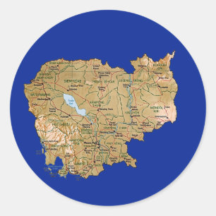Cambodia Map Sticker