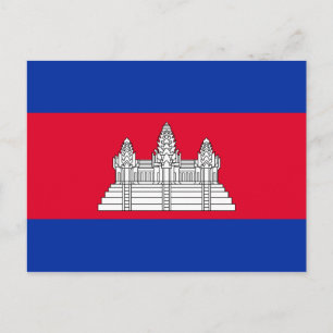 Cambodia National World Flag Postcard