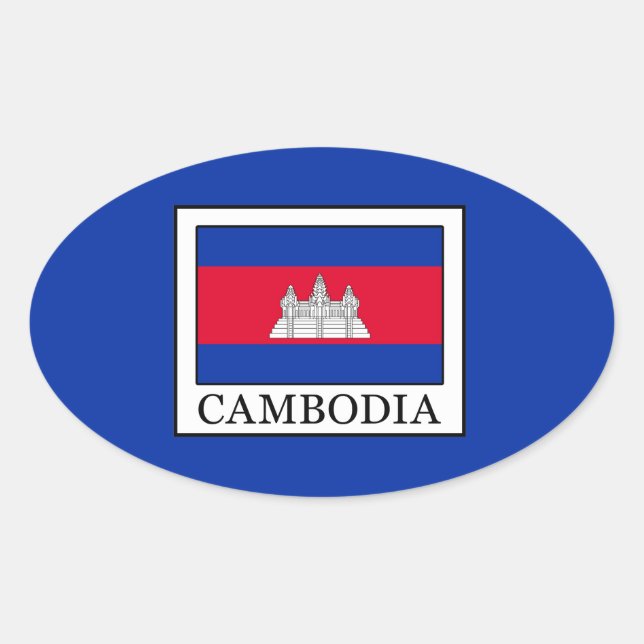 Cambodia Oval Sticker (Front)