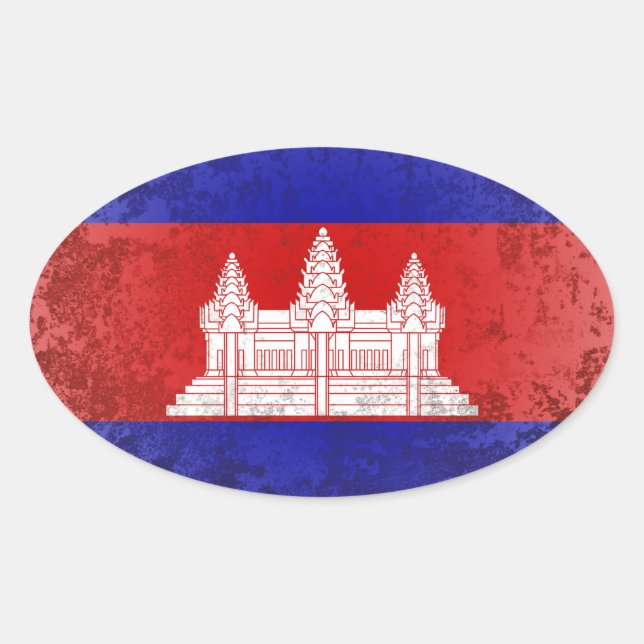 Cambodia Oval Sticker (Front)