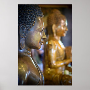 Cambodia, Phnom Penh. Buddha statues Poster