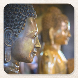 Cambodia, Phnom Penh. Buddha statues Square Paper Coaster