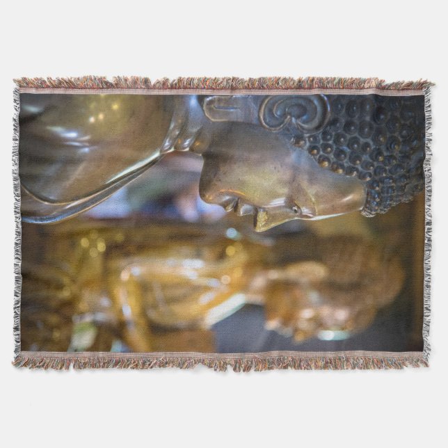 Cambodia, Phnom Penh. Buddha statues Throw Blanket (Front)