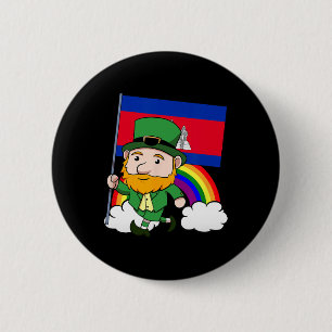 Cambodia Proud Cambodian Flag St. Patricks Day Lep 6 Cm Round Badge