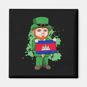 Cambodia Proud Cambodian Flag St. Patricks Day Lep Magnet