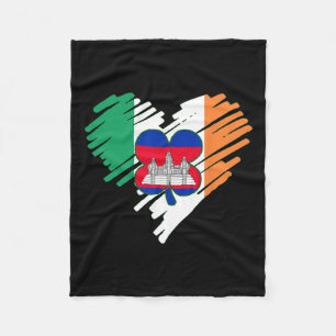 Cambodia Proud Cambodian Flag St. Patricks Day Sha Fleece Blanket