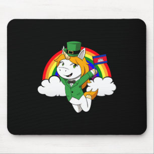 Cambodia Proud Cambodian Flag St. Patricks Day Uni Mouse Pad