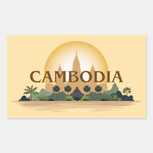 Cambodia Rectangular Sticker